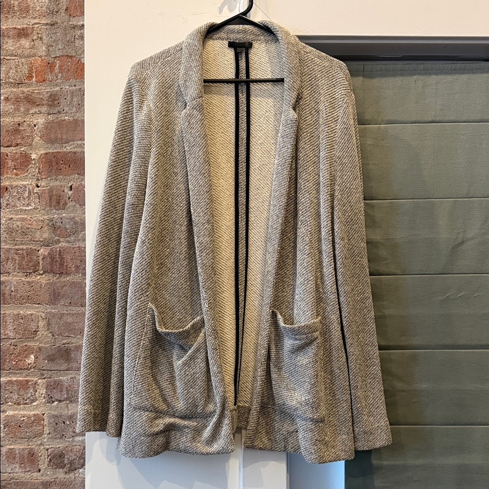 Topshop Gray Open-Front Blazer Jacket